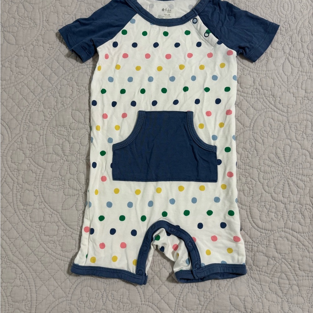 Kyte BABY Spring Polka Dot Shortall size 18-24 months